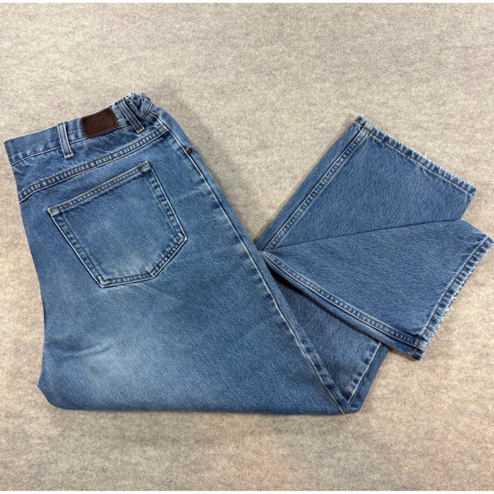 LL Bean Comfort Waist Jeans Mens 37x29 Medium Wash Straight Leg Denim Blue